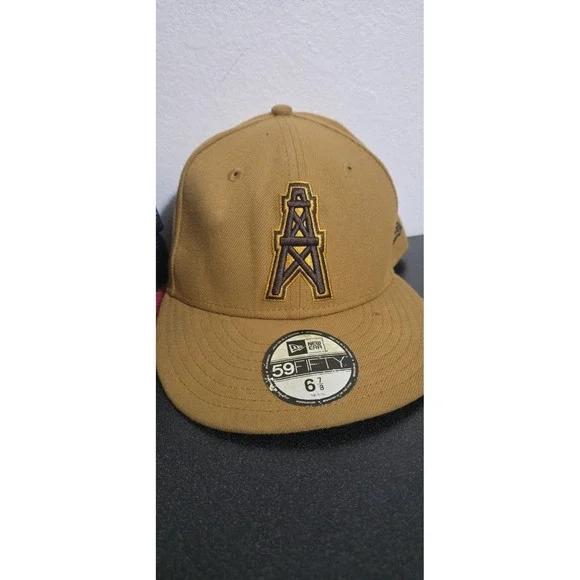 3pc New Era Hat Cap Houston Oilers Texans Sz 6 7/8 Fitted NFL Football Texas EUC - Picture 4 of 9